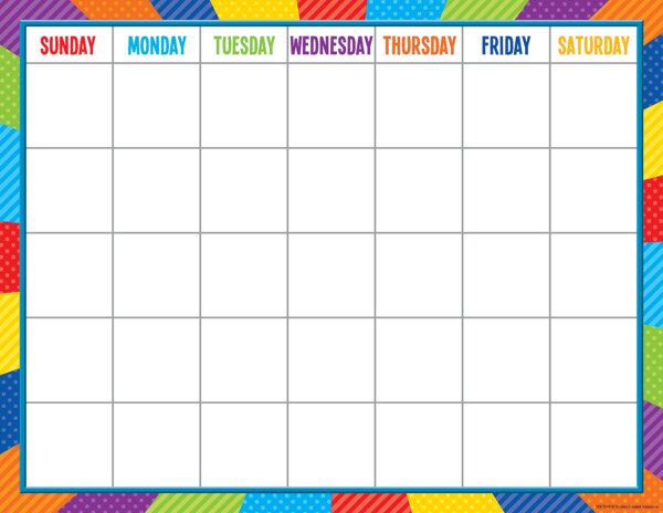 TCR7549 Playful Patterns Calendar Chart Image