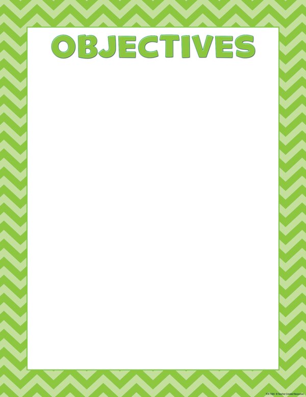 TCR7584 Lime Chevron Objectives Chart Image