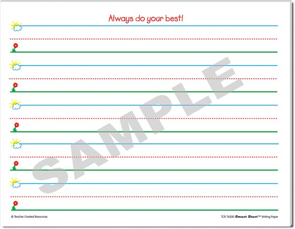 TCR76500 Smart Start K-1 Writing Paper: 40 Sheet Tablet Image