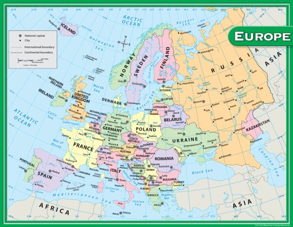 TCR7654 Europe Map Chart Image