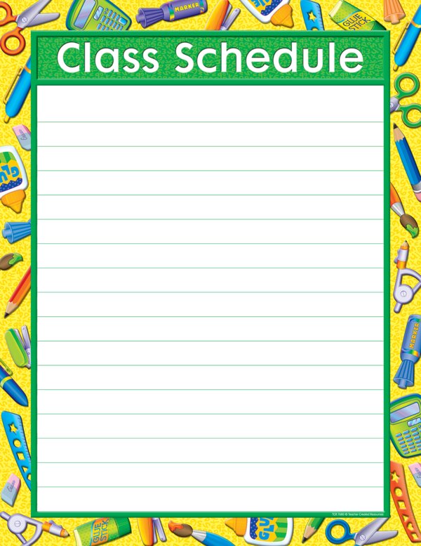 TCR7680 Tools for School Class Schedule Chart Image