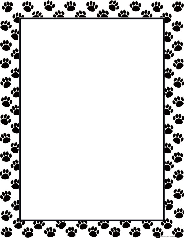 TCR7699 Black Paw Prints Blank Chart Image