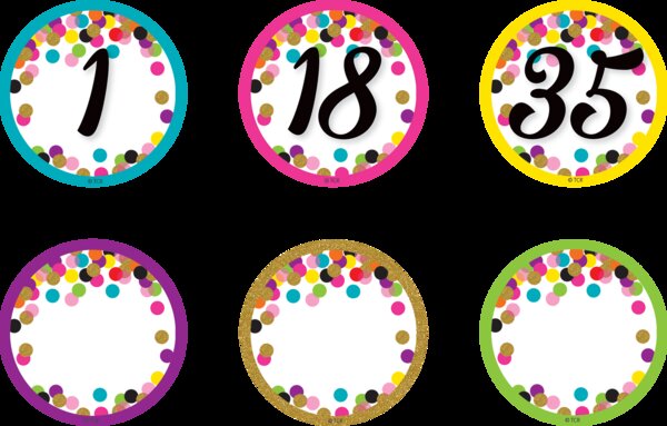 TCR77007 Confetti Numbers Magnetic Accents Image