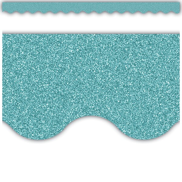 TCR77018 Ice Blue Glitz Scalloped Border Trim Image