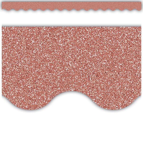 TCR77019 Rose Gold Glitz Scalloped Border Trim Image