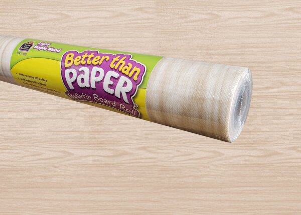 TCR77032 Light Maple Wood Better Than Paper Bulletin Board Roll Image