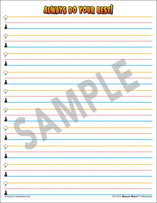 TCR77072 Superhero Smart Start 1-2 Writing Paper: 100 Sheets Image