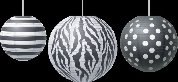 TCR77101 Big Bold Black & White Paper Lanterns Image