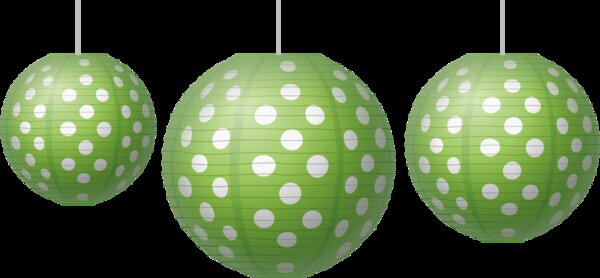 TCR77102 Lime Polka Dots Paper Lanterns Image