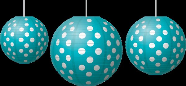 TCR77103 Teal Polka Dots Paper Lanterns Image