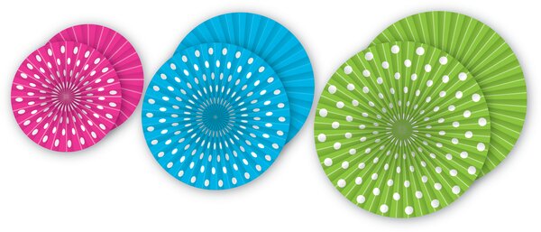 TCR77105 Polka Dots Hanging Paper Fans Image