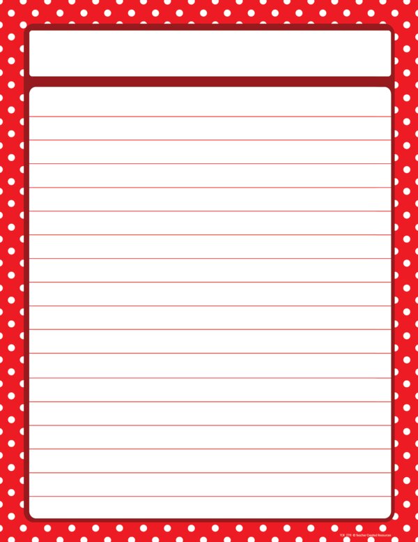 TCR7711 Red Polka Dots Lined Chart Image