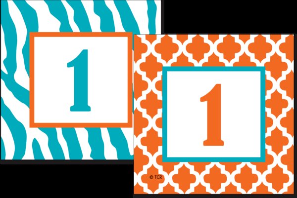 TCR77111 Orange and Teal Wild Moroccan Double-Sided Calendar Cards Image