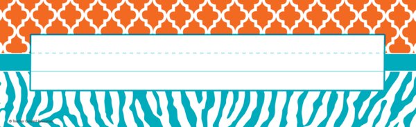 TCR77114 Orange and Teal Wild Moroccan Name Plates Image