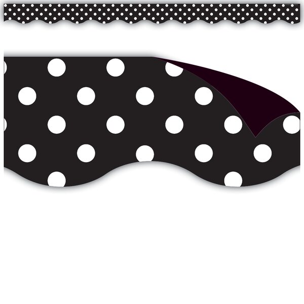 TCR77124 Black Polka Dots Magnetic Border Image