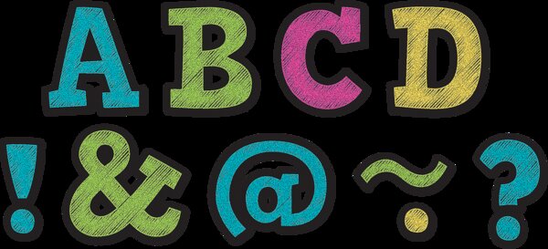 TCR77190 Chalkboard Brights Bold Block 2" Magnetic Letters Image