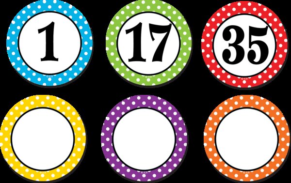 TCR77211 Polka Dots Numbers Magnetic Accents Image