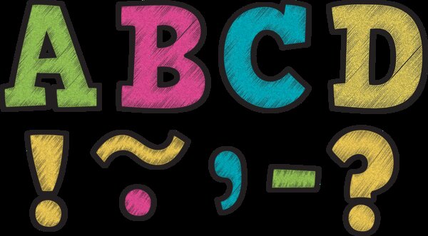 TCR77212 Chalkboard Brights Bold Block 3" Magnetic Letters Image