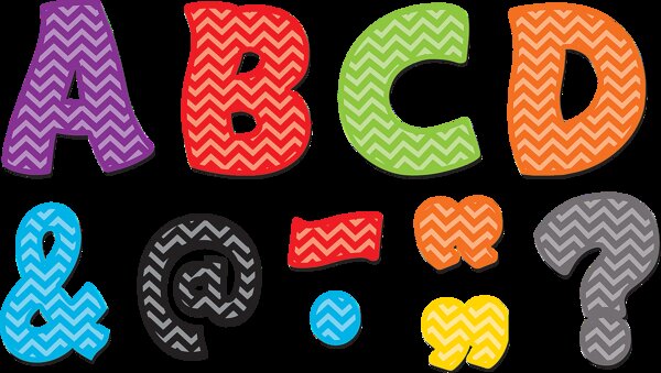 TCR77213 Chevron Funtastic Font 3" Magnetic Letters Image