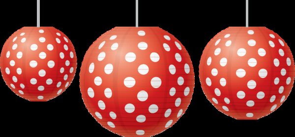 TCR77227 Red Polka Dots Paper Lanterns Image