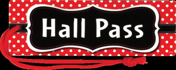 TCR77238 Red Polka Dots Magnetic Hall Pass Image