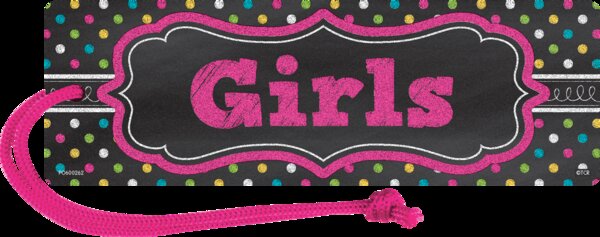 TCR77277 Chalkboard Brights Magnetic Girls Pass Image