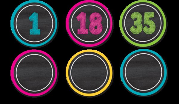 TCR77280 Chalkboard Brights Numbers Magnetic Accents Image