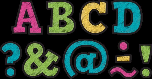 TCR77316 Clingy Thingies Chalkboard Brights Bold Block Letters Image