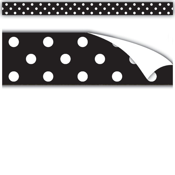 TCR77332 Clingy Thingies Black Polka Dots Strips Image