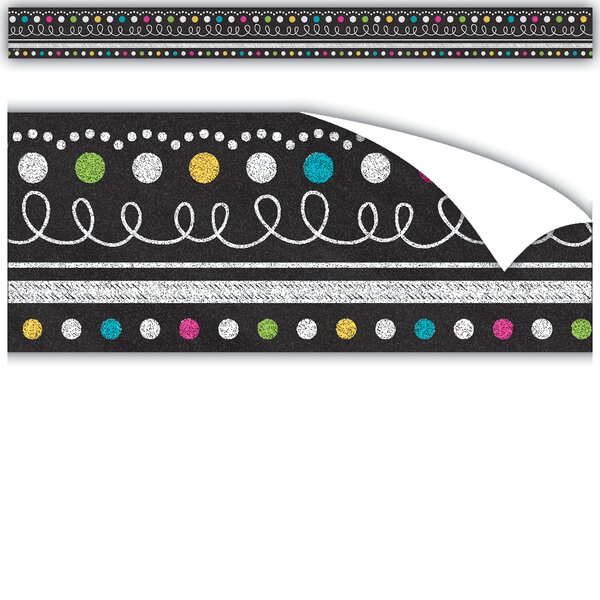 TCR77339 Clingy Thingies Chalkboard Brights Straight Borders Image
