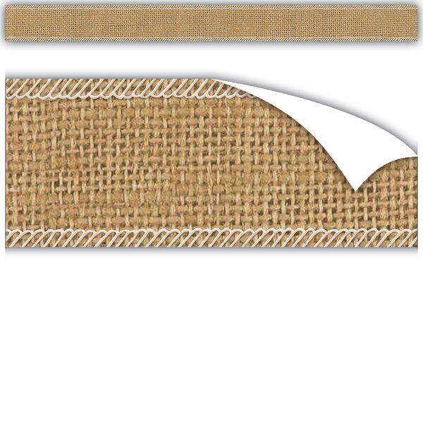 TCR77342 Clingy Thingies Burlap Straight Borders Image