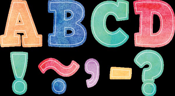 TCR77360 Watercolor Bold Block 3" Magnetic Letters Image