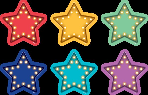 TCR77378 Spot On Floor Markers Marquee Stars - 4" Image