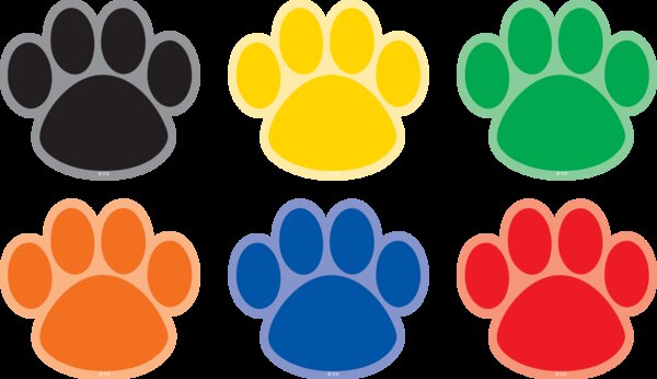 TCR77380 Spot On Carpet Markers Paw Prints - 4" Image