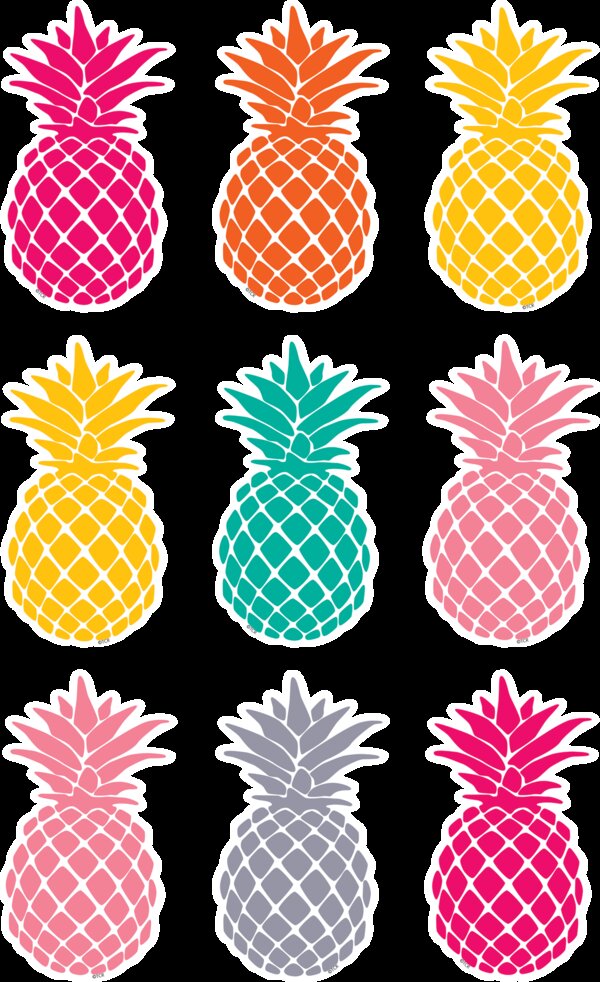 TCR77385 Tropical Punch Pineapples Magnetic Accents Image