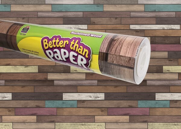 TCR77399 Reclaimed Wood Better Than Paper Bulletin Board Roll Image