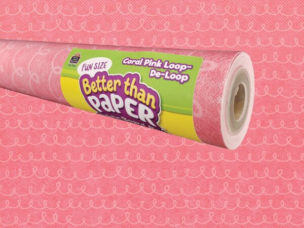 TCR77401 Fun Size Coral Pink Loop-De-Loop Better Than Paper Bulletin Board Roll Image