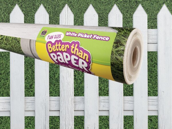 TCR77467 Fun Size White Picket Fence Better Than Paper Bulletin Board Roll Image