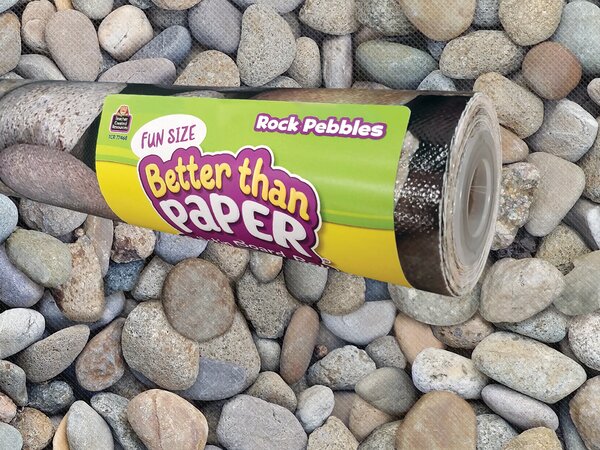 TCR77468 Fun Size Rock Pebbles Better Than Paper Bulletin Board Roll Image