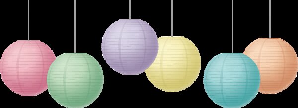 TCR77523 Pastel Pop 8" Hanging Paper Lanterns Image