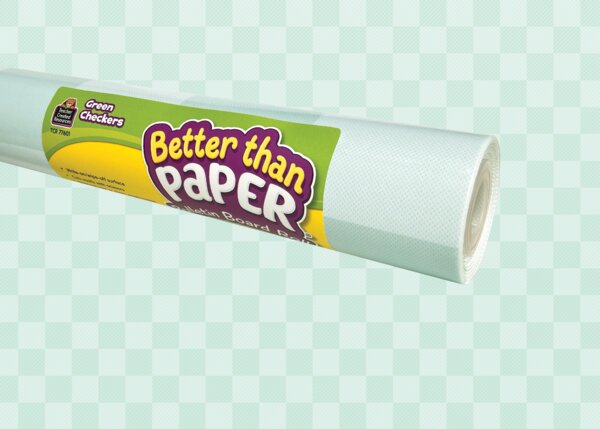 TCR77601 Green Checkers Better Than Paper Bulletin Board Roll Image