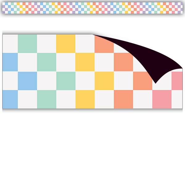 TCR77614 Cool for School Checkers Magnetic Border Image