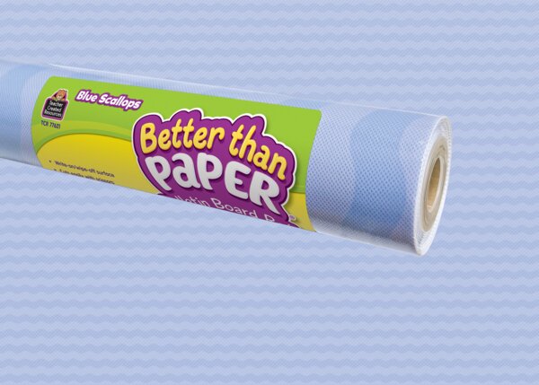 TCR77621 Blue Scallops Better Than Paper Bulletin Board Roll Image