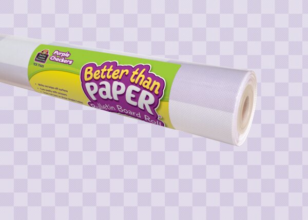 TCR77623 Purple Checkers Better Than Paper Bulletin Board Roll Image