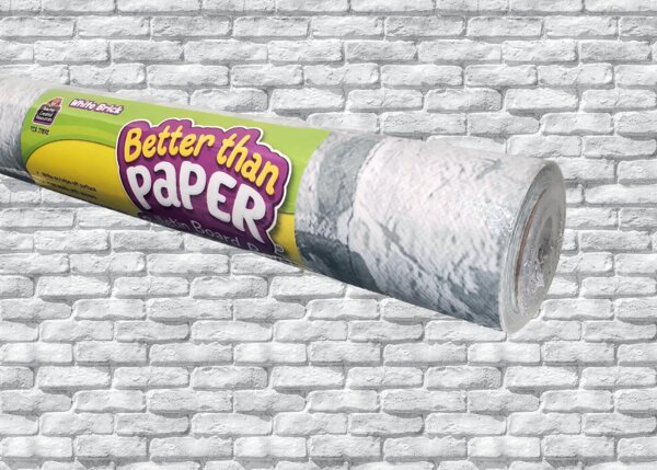 TCR77892 White Brick Better Than Paper Bulletin Board Roll Image