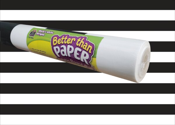 TCR77894 Black & White Stripes Better Than Paper Bulletin Board Roll Image