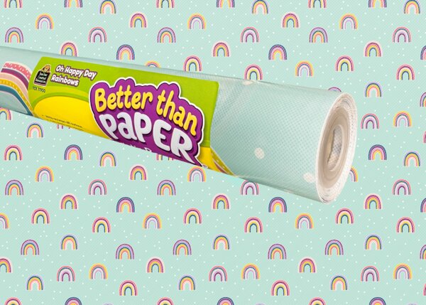 TCR77900 Oh Happy Day Rainbows Better Than Paper Bulletin Board Roll Image