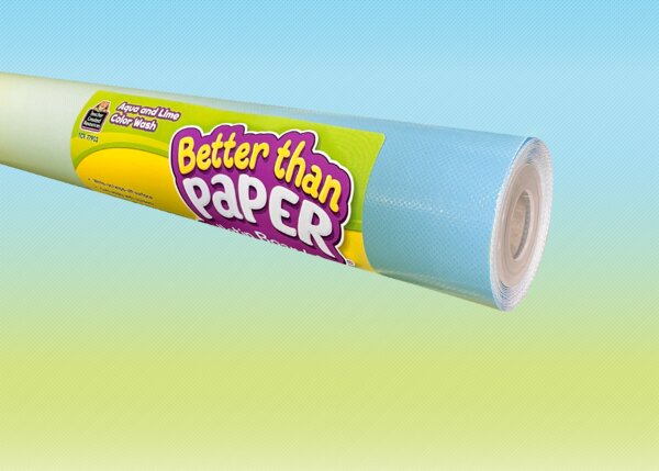 TCR77903 Aqua and Lime Color Wash Better Than Paper Bulletin Board Roll Image