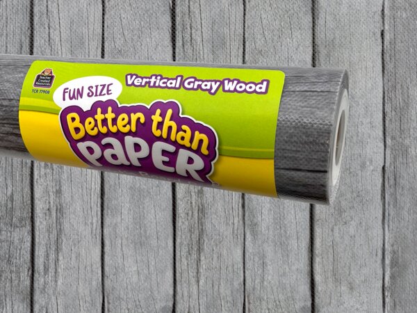 TCR77908 Fun Size Vertical Gray Wood Better Than Paper Bulletin Board Roll Image