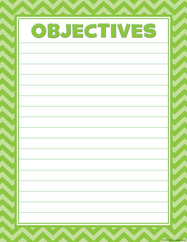 TCR7907 Lime Chevron Objectives Lined Chart Image